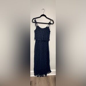 Abercrombie & Fitch Dark Blue Dress with White Floral Pattern